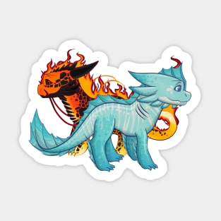 water and fire fury's dragons Sticker